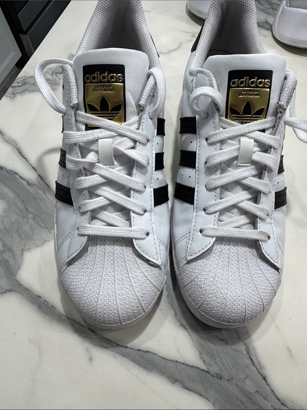 Adidas Originals Superstar White Black‎ Gold  Mens 9.5 Sneakers